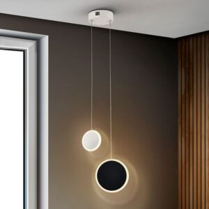 DUO-LAMPADARIO SOSPENSIONE 2L BIANCO-NERO