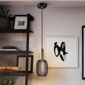 LAMPADARIO SOSPENSIONE 1L ORO/NERO MICRON