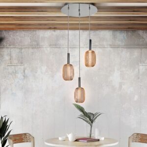 LAMPADARIO SOSPENSIONE  3L CROMO/ORO MICRON