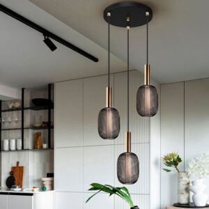 LAMPADARIO SOSPENSIONE  3L ORO/NERO MICRON
