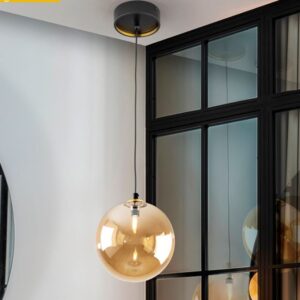 LAMPADARIO SOSPENSIONE 1L 20D NERO-OTTONE DARK