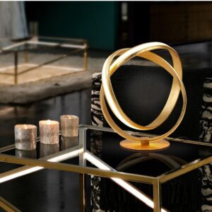 LAMPADA DA TAVOLO LAZAS· LAM. ORO Ø30