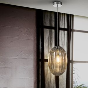 LAMPADARIO SOSPENSIONE 1L ·OVILA· COGNAC 20Ø