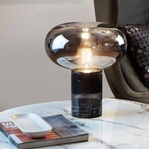 FUNGI-LAMPADA DA TAVOLO 1L MARMO NERO