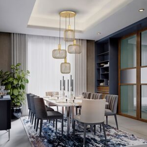 LAMPADARIO SOSPENSIONE 4L ORO OSIRIS