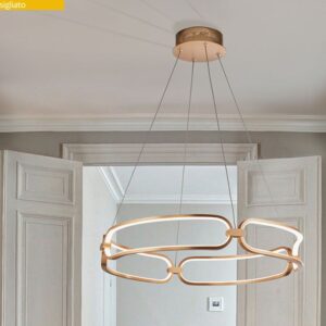 LAMPADA SOSPENSIONE LED ·COLETTE· 60Ø ORO ROSA DIMM.