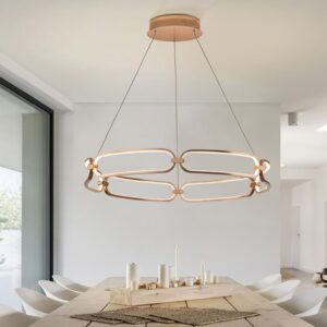 LAMPADA SOSPENSIONE LED ·COLETTE· Ø80 ORO ROSA DIMM