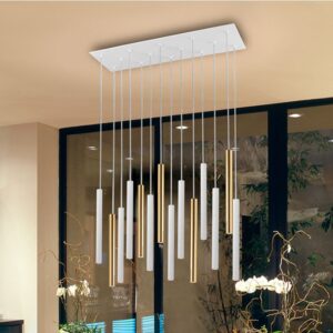 LAMPADA SOSPENSIONE VARAS· ORO/BCO 14L DIMM