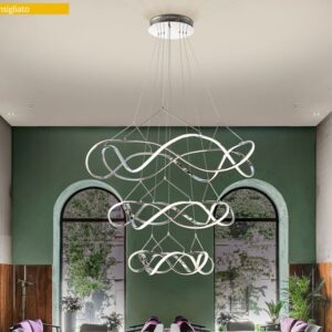 LAMPADA SOSPENSIONE L.3 ANELLI 110D CR. DIMM