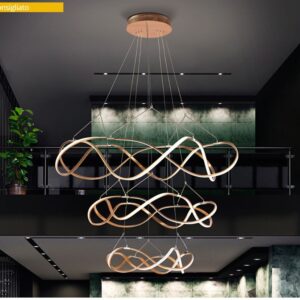 LAMPADA SOSPENSIONE LED ·MOLLY· L.3 A. 110D ORO ROSA DIMM