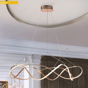 LAMPADA SOSPENSIONE LED ·MOLLY· 110Ø ORO ROSA DIMM