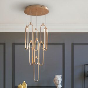 LAMPADA SOSPENSIONE LED ·COLETTE· 9L ORO ROSA