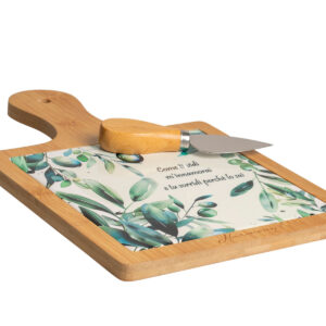 BOMOBNIERE MATRIMONIO TAGLIERE IN LEGNO DECORO FOGLIE