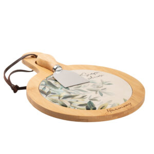 bomboniere matrimonio tagliere tondo decoro foglie