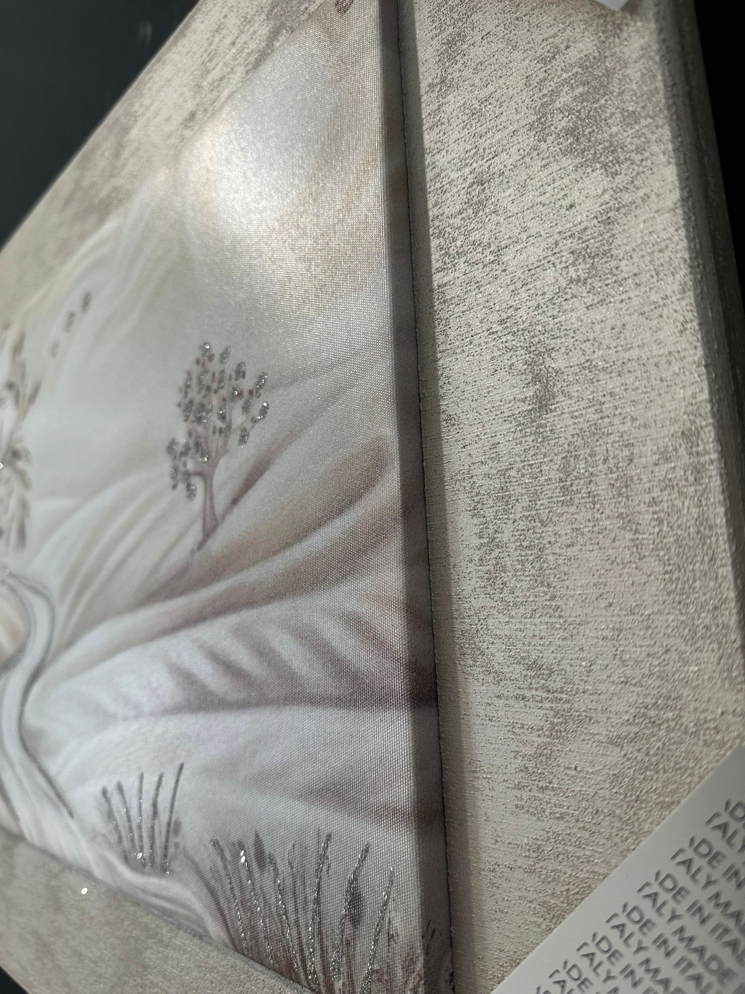 quadro sacra famiglia con paesaggio cornice tortora