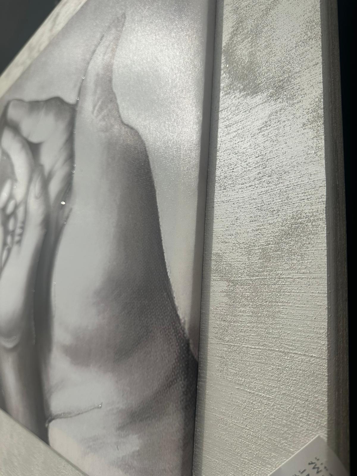 quadro famiglia con mani e piedi cornice ghiaccio