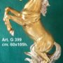 CAVALLO-GRANDE-IN-CERAMICA-DECORO-FOGLIA-ORO-E-ARGENTO-CON-OCCHI-IN-CRISTALLO-162566571140