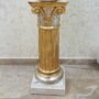 COLONNA-IN-CERAMICA-DECORO-AVORIO-FOGLIA-ORO-ARGENTO-SCULTURA-ARREDO-CASA-STATUA-152361993250
