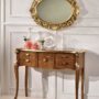 CONSOLLE-E-SPECCHIO-OVALE-IN-LEGNO-NOCE-E-FOGLIA-ORO-INGRESSO-ARREDO-CASA-163205045200