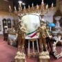 COPPIA-MORI-VENEZIANI-AVORIO-E-FOGLIA-ORO-E-ARGENTO-9-LUCI-163373461340-2