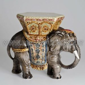 ELEFANTE IN CERAMICA COLORATA ANIMALI ARREDO CASA SOPRAMMOBILE