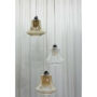 LAMPADARIO-A-3-LUCI-FORMA-A-CAMPANA-CON-VETRI-AMBRA-CRISTALLO-E-FUME-153984483470