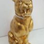 PANTERA-GHEPARDO-LEOPARDO-PICCOLA-CERAMICA-FOGLIA-ORO-STATUA-SCULTURA-CRISTALLI-162326717960