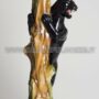 PANTERA-SU-ALBERO-IN-CERAMICA-COLORATA-NERA-LEONE-PANTERA-TIGRE-ARREDO-CASA-152885537140