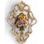 PIATTO-TRAFORATO-CON-ROSE-CERAMICA-LAVORATA-A-MANO-DECORO-FOGLIA-ORO-E-AVORIO-152268011330