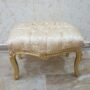 POUF-PUFFO-GRANDE-IN-LEGNO-FOGLIA-ORO-STOFFA-AVORIO-CON-CRISTALLI-SALOTTO-162198108130