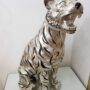 TIGRE-SIBERIANA-IN-CERAMICA-FOGLIA-ARGENTO-E-DECORI-NERO-163477907050-4