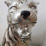 TIGRE-SIBERIANA-IN-CERAMICA-FOGLIA-ARGENTO-E-DECORI-NERO-163477907050-5