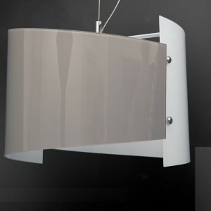 TRENTON LAMPADARIO SOSPENSIONE MODERNO STRUTTURA CROMO VETRO BIANCO TORTORA 60W