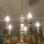 BRISTOL-LAMPADARIO-SOSPENSIONE-IN-LEGNO-NOCE-ARGENTO-E-ORO-5-LUCI-DA-SOFFITO-152292614221
