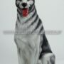 CANE-SIBERIAN-HUSKY-SEDUTO-IN-CERAMICA-BIANCO-E-GRIGIO-ANIMALI-ARREDO-CASA-152895034751