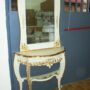 CONSOLLE-E-SPECCHIO-IN-LEGNO-DECORO-AVORIO-ORO-ENTRATINA-SOGGIORNO-ARREDO-CASA-162194322831