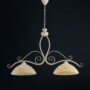FARAONE-LAMPADARIO-STRUTTURA-IN-FERRO-BATTUTO-COLORE-AVORIO-2-LUCI-152172276691