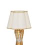 LAMPADA-TORRE-CON-PARALUME-IN-CERAMICA-FOGLIA-ORO-E-ARGENTO-ARREDO-CASA-162157200541