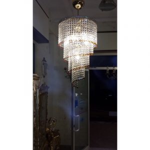 LAMPADARIO MODERNO SPIRALE 6 LUCI CRISTALLO PLAFONIERA SOSPENSIONE SOFFITTO