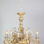LAMPADARIO-REGALE-CON-6-RAMI-6-LUCI-IN-CERAMICA-FOGLIA-ORO-ARGENTO-E-CRISTALLI-152203426911