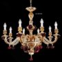 LAMPADARIO-SOSPENSIONE-IN-CERAMICA-AVORIO-E-ORO-CON-ROSE-ROSSE-8-LUCI-152036028631