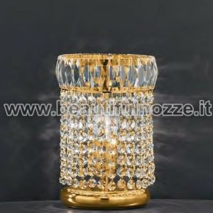 LUMETTO ROMA CON CRISTALLI STRUTTURA ORO O CROMO 1 LUCE