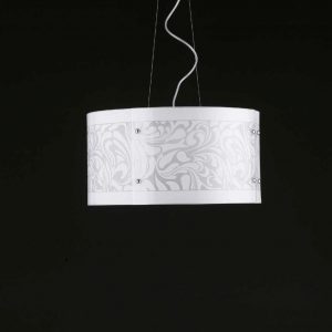 SPIKE LAMPADARIO SOSPENSIONE MODERNO CON VETRO DECORO MARMORIZZATO 3 LUCI 60W