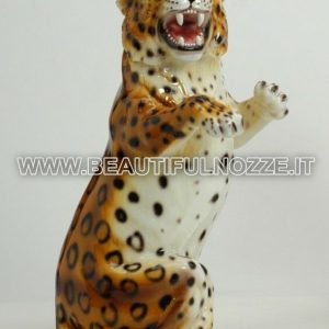 TIGROTTO SU 2 ZAMPE IN CERAMICA CON MACCHIE LEONE PUMA PANTERA ARREDO CASA