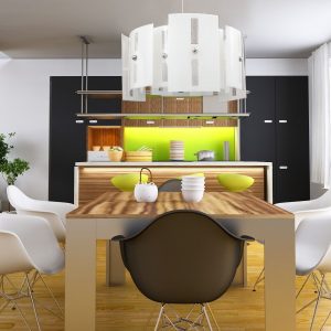 ABEL LAMPADARIO SOSPENSIONE MODERNO STRUTTURA CROMO CON VETRO BIANCO 6 LUCI 60W