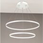 ALURING-LAMPADARIO-SOSPENSIONE-DOPPIO-ANELLO-IN-ALLUMINIO-BIANCO-SATINATO-A-LED-162121600972