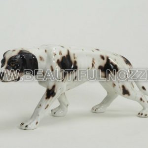 CANE DALMATA POINTER MEDIO SU 4 ZAMPE CERAMICA BIANCO E NERO ANIMALI ARREDO CASA