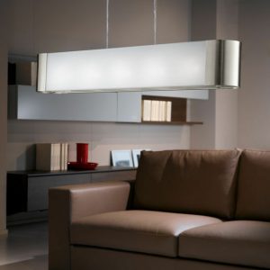 LAMPADARIO SOSPENSIONE 5 LUCI ACCIAO NICKEL VETRO LACCATO CAMERA SALONE CUCINA