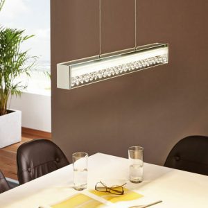 SUSIE LAMPADARIO SOSPENSIONE CON PIETRE E CRISTALLI SALONE CUCINA 1X 12W LED
