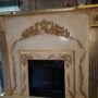 CAMINETTO-ELETTRICO-AVORIO-E-FOGLIA-ORO-CON-CRISTALLI-ARREDO-CASA-CAMINO-163276075093